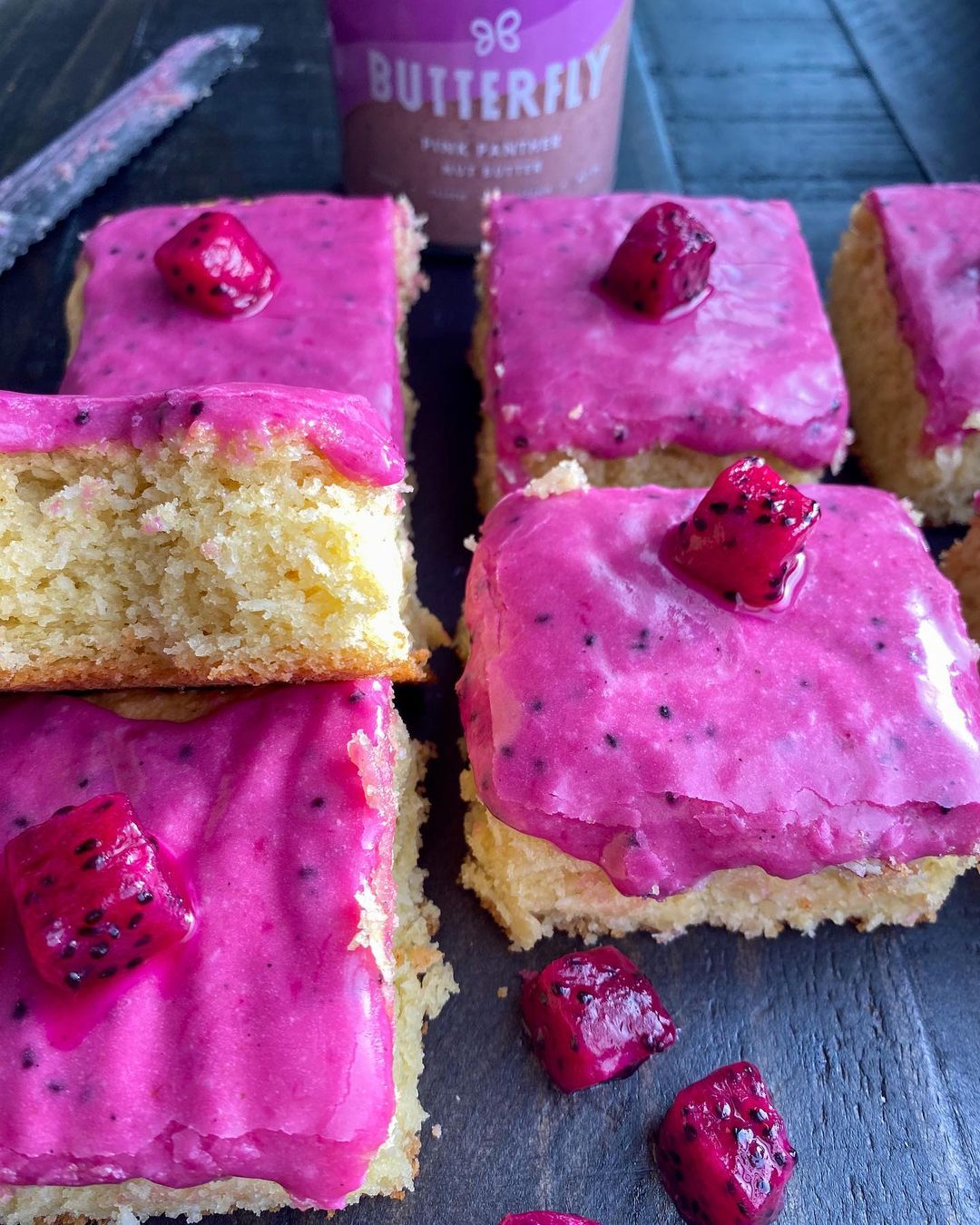 Coconut Dragon Fruit Nut Butter Cake 🥥